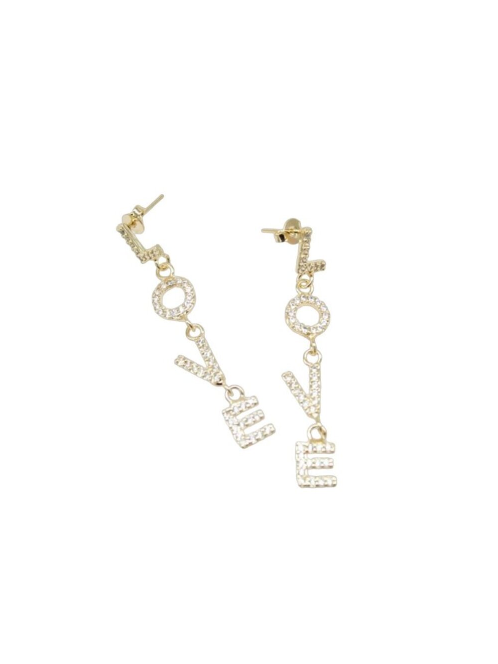 18K Gold Filled Love Dangle Earrings | Gold studs | statement earrings
